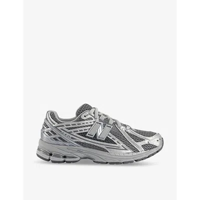 NEW BALANCE MENS HARBOR GREY 1906 BRAND-PATCH LEATHER AND MESH LOW-TOP TRAINERS EUR 44 / 10 UK