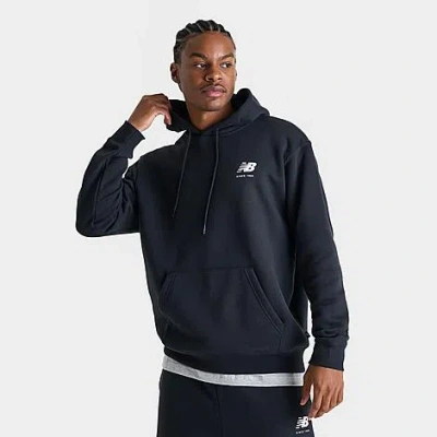 New Balance Men's Linear Graphic Fleece Hoodie In Black