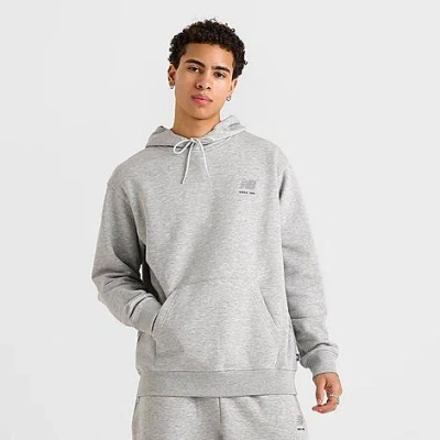 New Balance Men's Linear Graphic Fleece Hoodie In Charcoal Heather