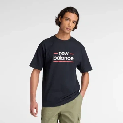 New Balance Men's Linear Lines T-shirt In Black