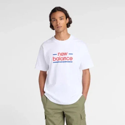 New Balance Men's Linear Lines T-shirt In White