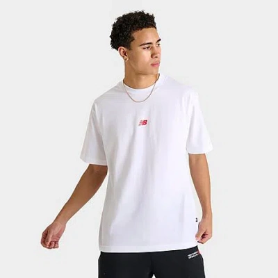 New Balance Men's Linear Stack Logo T-shirt In White