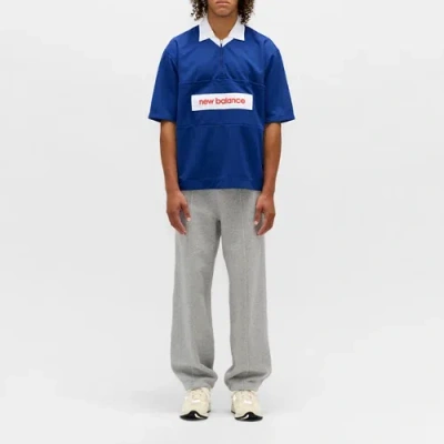 NEW BALANCE HERREN MADE IN USA POLO IN BLAU, POLY FLEECE, GRÖSSE M
