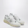 New Balance Sporty Pigskin And Mesh Sneakers With Cushioned Sole In White