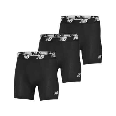 New Balance Men's Mens Mesh 5 Inch Boxer Brief No Fly 3 Pack In Black