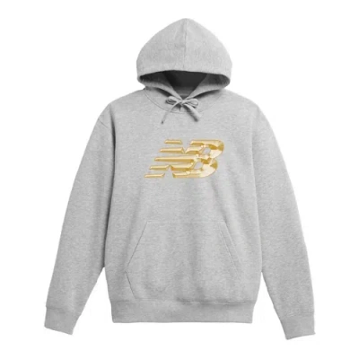 New Balance Men's Metallic Nb Hoodie In Gray