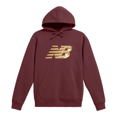 New Balance Men's Metallic Nb Hoodie In Brown
