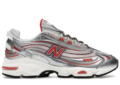 Pre-owned New Balance Men's  1000 Thisisneverthat Sneakers In Metallic Silver/red In Multi