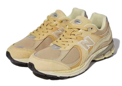 Pre-owned New Balance Men's  2002r Auralee Sneakers In Yellow/beige/white
