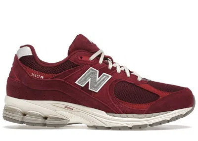 Pre-owned New Balance Men's  2002r Sneakers In Bordeaux/white In Multi