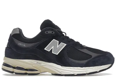 Pre-owned New Balance Men's  2002r Sneakers In Eclipse Navy Blue/castlerock/silver Metallic