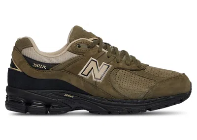Pre-owned New Balance Men's  2002r Sneakers In Olive Green/black In Multi