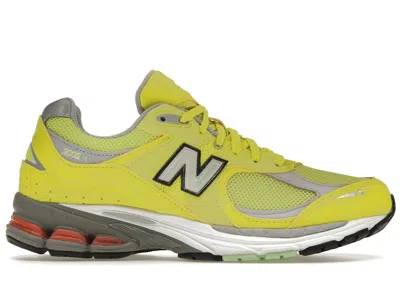 Pre-owned New Balance Men's  2002r Sneakers In Sulphur Yellow/silver Metallic In Multi