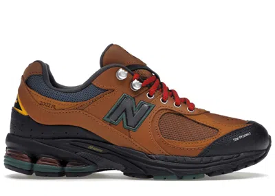 Pre-owned New Balance Men's  2002r Wonderland Park Sneakers In Brown/team Red/navy Blue In Multi