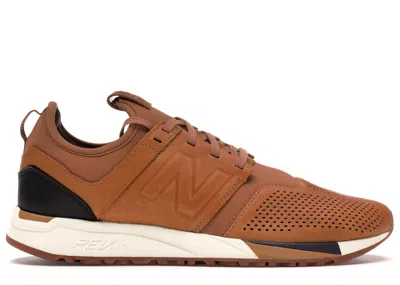 Pre-owned New Balance Men's  247 Luxe Sneakers In Brown/white In Multi