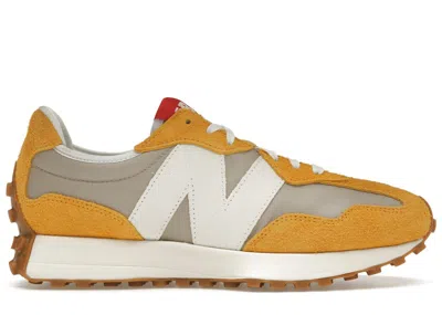 Pre-owned New Balance Men's  327 Beige Sneakers In Varsity Gold/grey/red In Multi