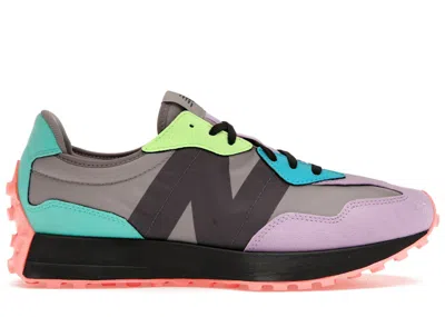 Pre-owned New Balance Men's  327 Glow Sneakers In Magnet/dark Violet/glow Green