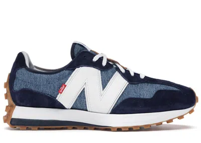 Pre-owned New Balance Men's  327 Levi's Sneakers In Navy Blue/white In Multi