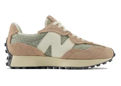 Pre-owned New Balance Men's  327 Woven Sneakers In Flat Taupe/olivine In Multi