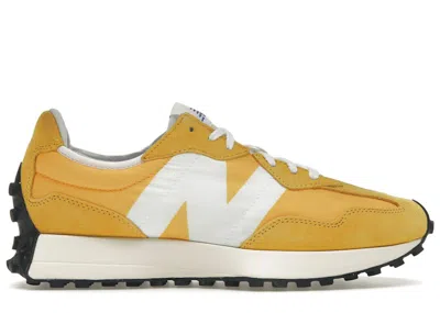 Pre-owned New Balance Men's  327 Yellow Sneakers In Aspen/white
