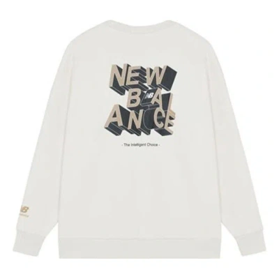 New Balance Men's  3d Logo Printing Round Neck Sports White