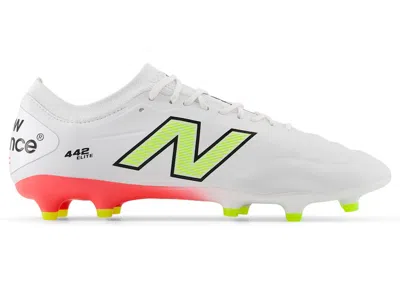Pre-owned New Balance Men's  442 Elite Fg V2 Lite Sneakers In White/energy Red