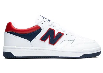Pre-owned New Balance Men's  480 Indigo Red Sneakers In White/natural Indigo/team Red