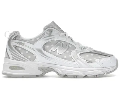 Pre-owned New Balance Men's  530 Polka Dots Sneakers In White/silver Metallic