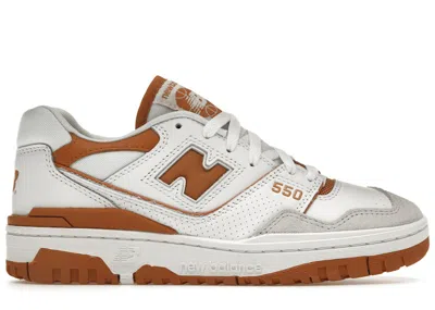 Pre-owned New Balance Men's  550 Burnt Orange Sneakers In White/sepia/rain Cloud In Multi