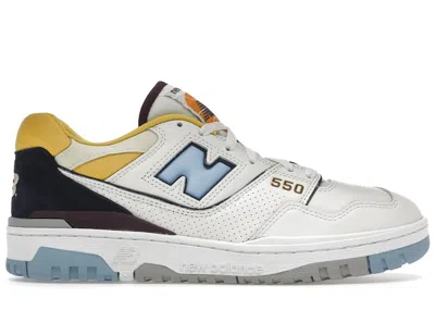 Pre-owned New Balance Men's  550 Marquette Sneakers In White/university Blue/yellow