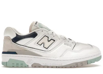 Pre-owned New Balance Men's  550 Navy Sneakers In White/winter Fog/nb Navy Blue
