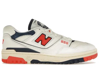 Pre-owned New Balance Men's  550 Pack Sneakers In Sea Salt/blast Red In Multi