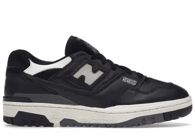 Pre-owned New Balance Men's  550 Panda Sneakers In Black/sea Salt