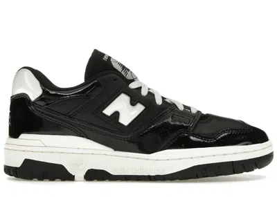 Pre-owned New Balance Men's  550 Patent Sneakers In Black/sea Salt