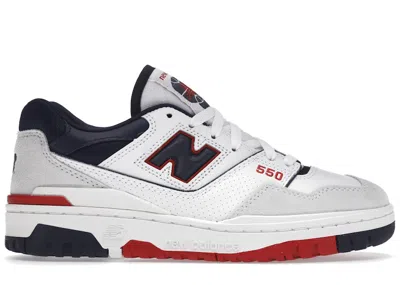 Pre-owned New Balance Men's  550 Premium Sneakers In White/navy Blue/red