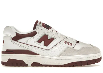 Pre-owned New Balance Men's  550 Sneakers In Sea Salt/burgundy In Multi
