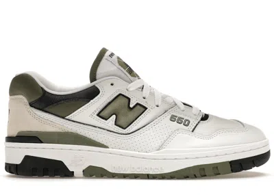Pre-owned New Balance Men's  550 Sneakers In White/dark Olivine/black In Multi
