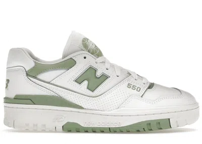 Pre-owned New Balance Men's  550 Sneakers In White/mint Green