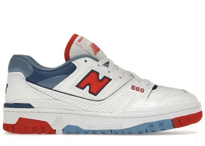 Pre-owned New Balance Men's  550 Sneakers In White/true Red/atlantic Blue