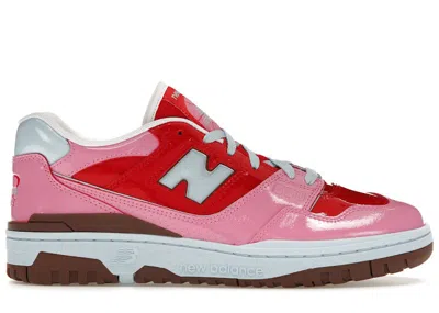 Pre-owned New Balance Men's  550 Y2k Patent Leather Pack Sneakers In Red/pink/brown