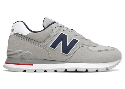 Pre-owned New Balance Men's  574 Grey Navy Sneakers In Rain Cloud/natural Indigo In Blue