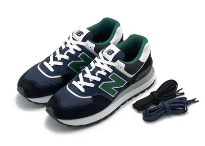 Pre-owned New Balance Men's  574 Legacy Eye Junya Watanabe Man Sneakers In Navy Blue/black/green In Multi