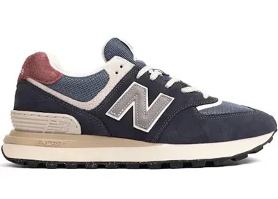 Pre-owned New Balance Men's  574 Legacy Sneakers In Navy Blue/grey/pink