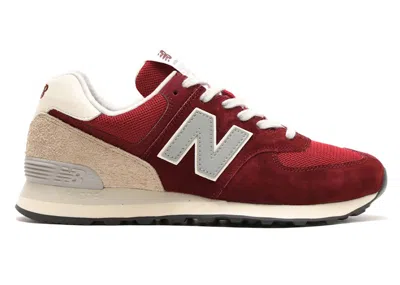 Pre-owned New Balance Men's  574 Lunar New Year Sneakers In Classic Crimson/mindful Grey/silver Metallic In Multi