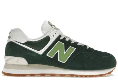 Pre-owned New Balance Men's  574 Nb Athletics Sneakers In Nightwatch Green/white