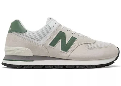 Pre-owned New Balance Men's  574 Rugged Sneakers In White/green In Multi