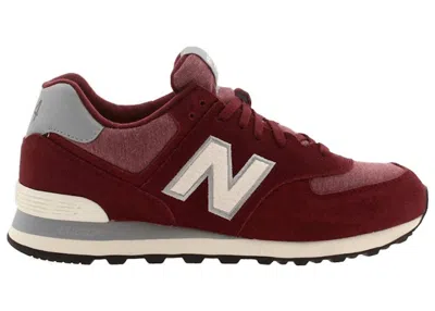 Pre-owned New Balance Men's  574 Sea Salt Sneakers In Burgundy