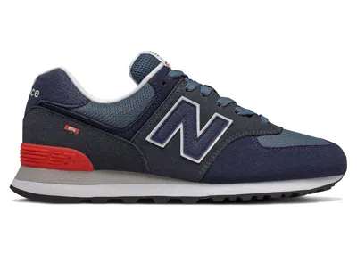 Pre-owned New Balance Men's  574 Sneakers In Black/navy Blue In Multi