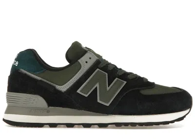 Pre-owned New Balance Men's  574 Sneakers In Black/olive In Multi