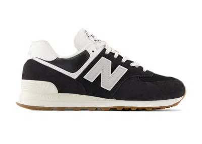Pre-owned New Balance Men's  574 Sneakers In Black/white/gum